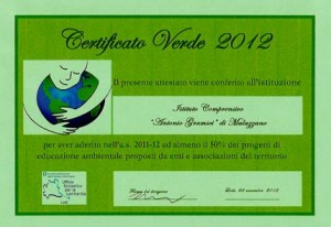 Certificato verde per la raccolta differenziata a scuola