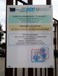 Targa pubblicità Scuola in rete